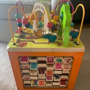 Wooden activity cube